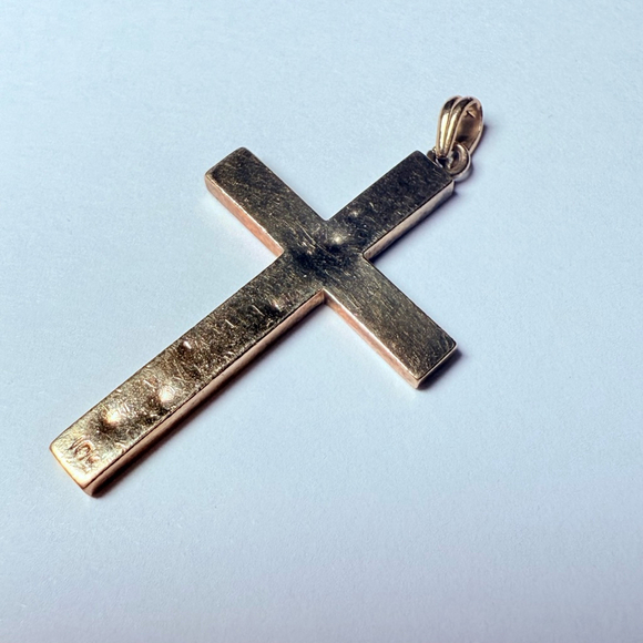 10k Solid Yellow Gold Cross Crucifix Jesus Religious Charm Pendant Italy Vintage - Picture 5 of 7